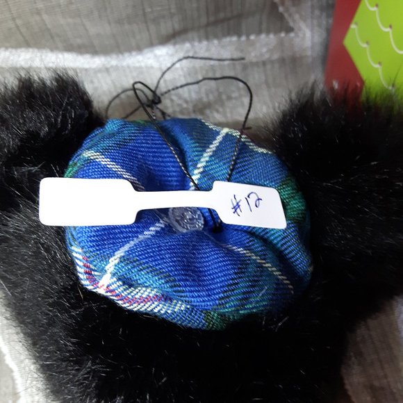Tartan Teddy Bear Christmas Ornament - Genuine Fur - New Zealand Possum - Picture 8 of 8